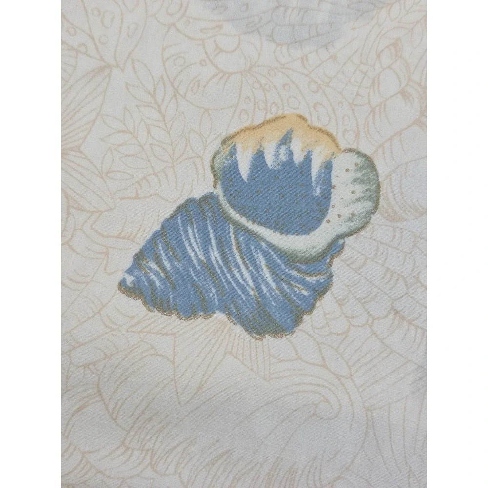 2 Vtg 1980s Pillowcases Coastal Beach‎ Cottage Pastel Sea Shells Queen JCPenney